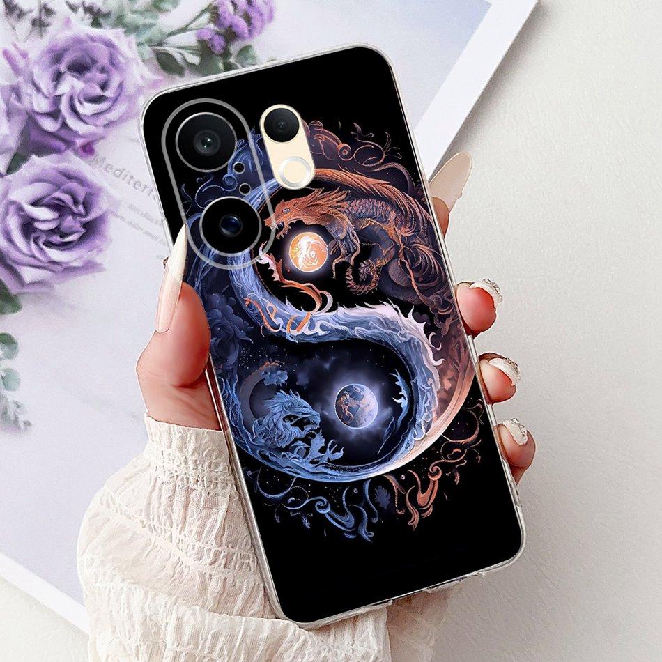 For Vivo S30 Pro Mini V2465A Cool Dragon Tiger Painted Phone Case For Vivo S30Pro Mini 5G Soft Silicone TPU Cases