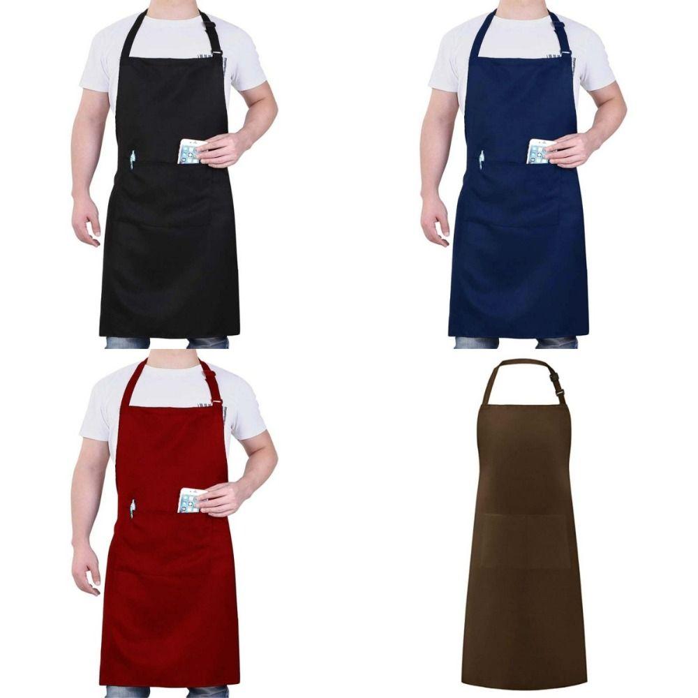 Solid Color Household Waterproof Apron Multi-functional Unisex Work Clothes  Restaurant