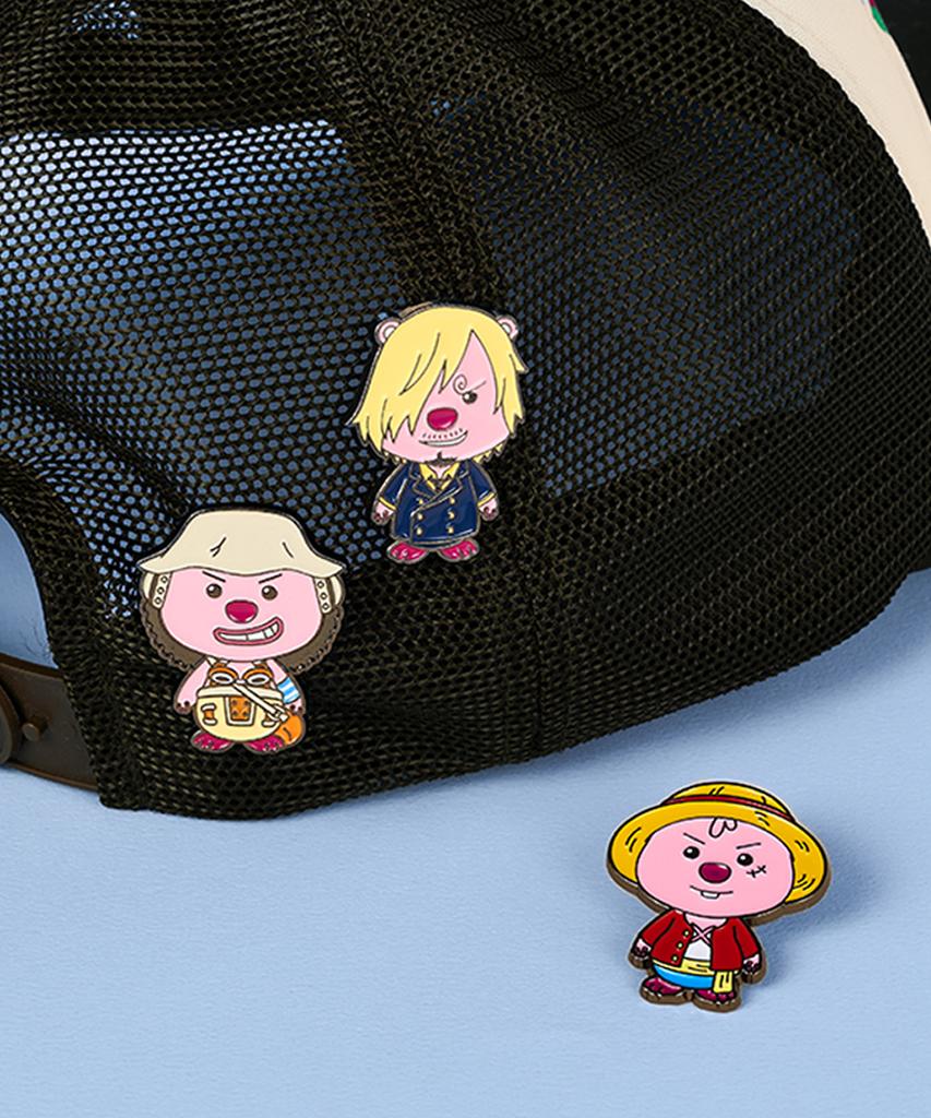 Zanmangloopy Zanman Luffy X One Piece Metal Pin Badge Set