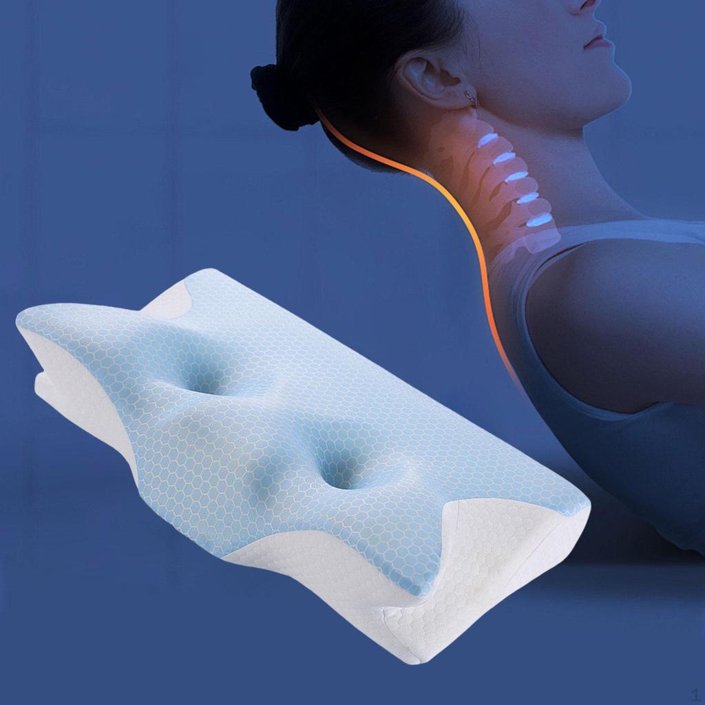 Piercing Pillow Ergonomic Soft Cervical for Couch Traveling Apartment gray and white