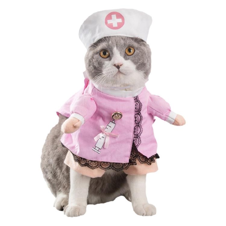 Pet Nurse Costume Dog Nurse Clothes Cute Holiday Outfits for Cats & Small Dogs