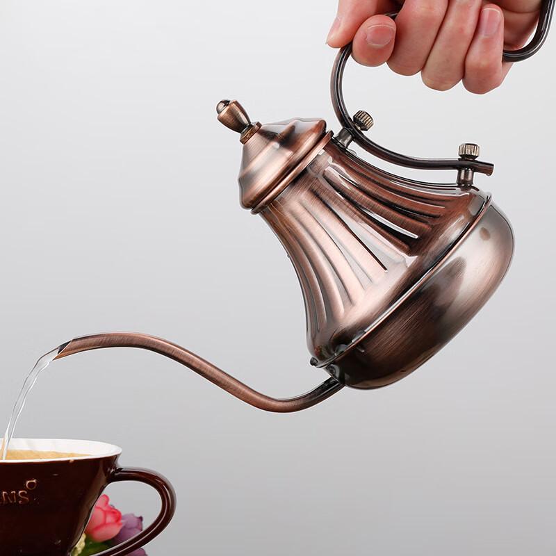 Shangqi Retro Rostfritt Stål Gåshals Häll-över Kaffekanna