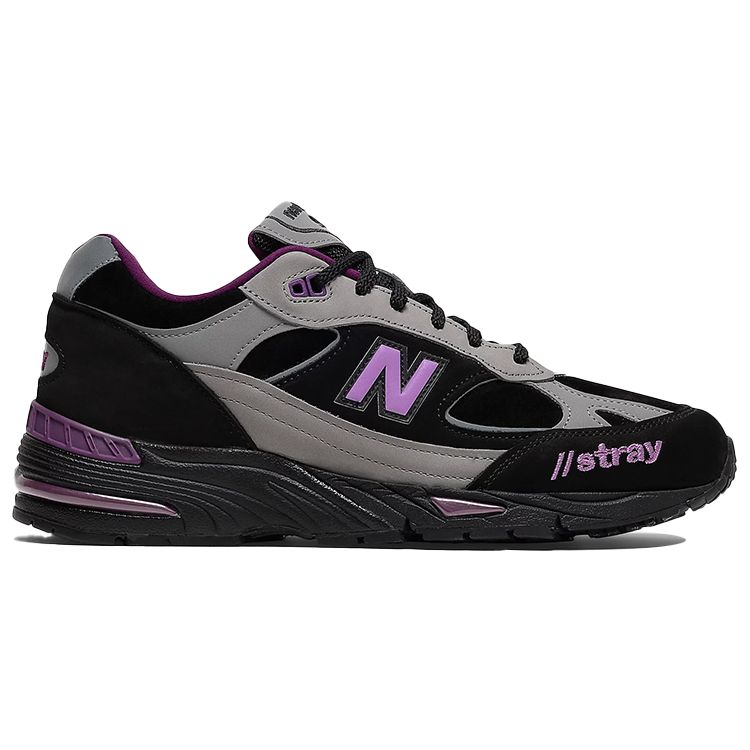 New Balance Stray Rats x  991 Made In England Black Purple Women Sneakers Grey W991SRP