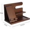 Solid Wood Phone Stand Desktop Creative Storage Rack Multifunctional Hanging Watch Glasses Key Accessories
