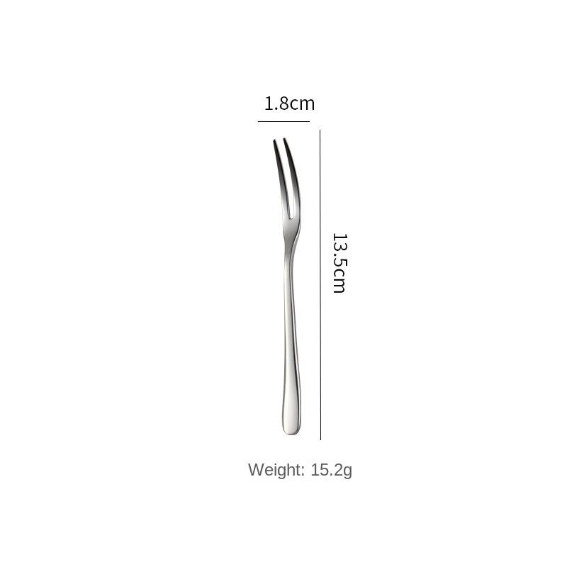 HANYANG Besteck aus 304 Edelstahl, Tafelgabel, Obstgabel, runder Löffel, Eisportionierer, Kante, rund, glatt, dick, Geschenke