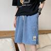 Men's Summer 7 Points Pants Breathable Slit Design Fashion Shorts Waist Drawstring Oversize Casual Shorts