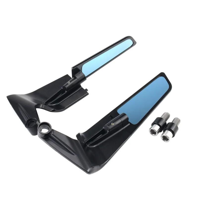 Universal Motorcycle Rearview Mirror With Windshield Wing Kawasaki Yamaha Honda Ducati 8mm 10mm Aluminum Frame Square