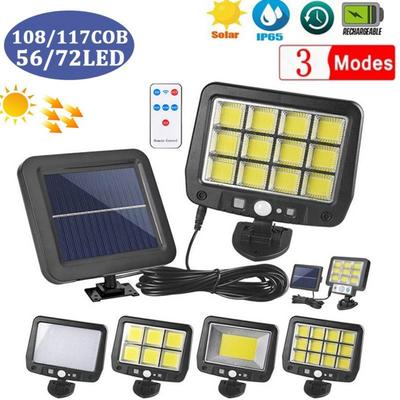 117COB Solar Split Courtyard Light 3-mode Outdoor Waterproof Motion Sensor Garden Emergency Street Light Remote Control Wall Light Floodlight
