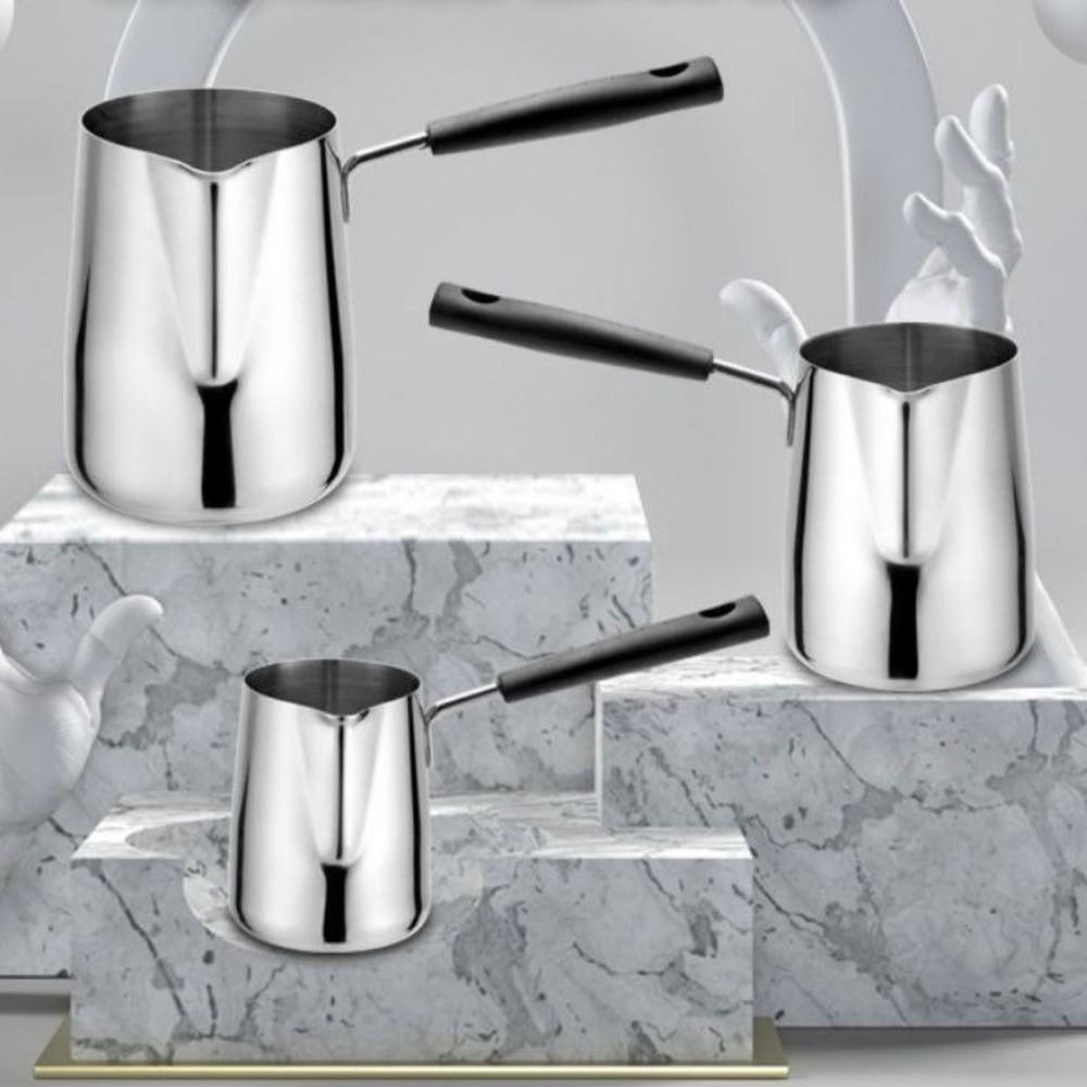 Long Handle Coffee Pot Professional Hot Milk Cup Latte Art Tool Wax Melting Pot  Restaurant Daily