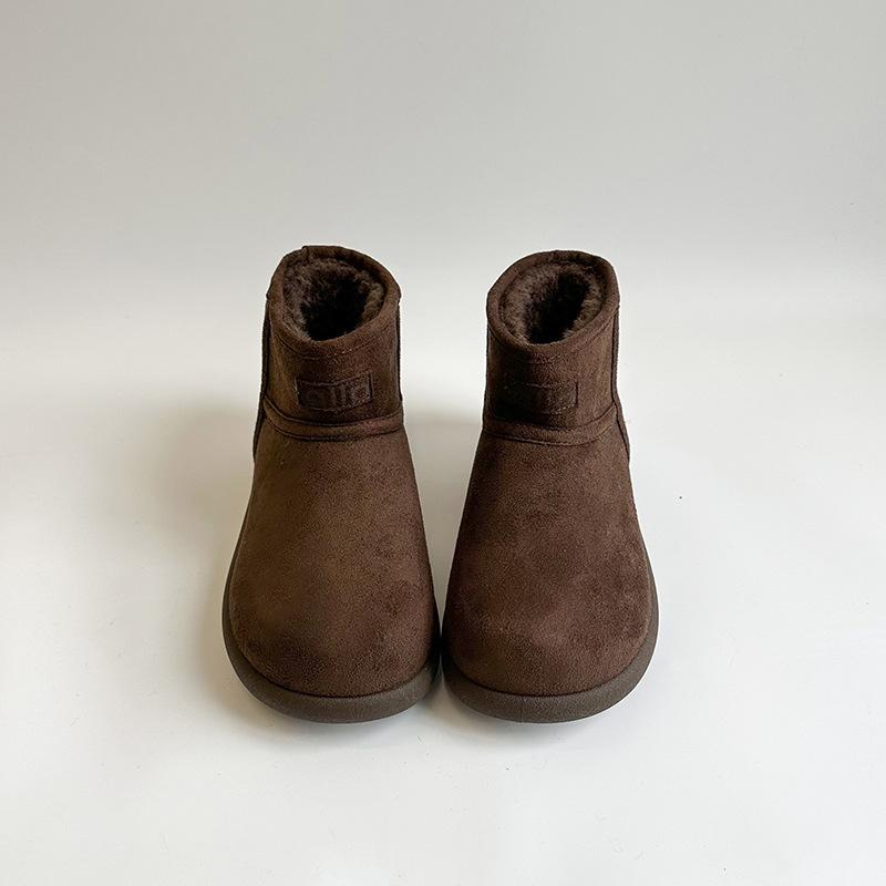 

Women s lightweight thick sole winter warm one-step snow boots padded lining non-slip wear casual sports plush cotton boots 40 темно-коричневого кольору