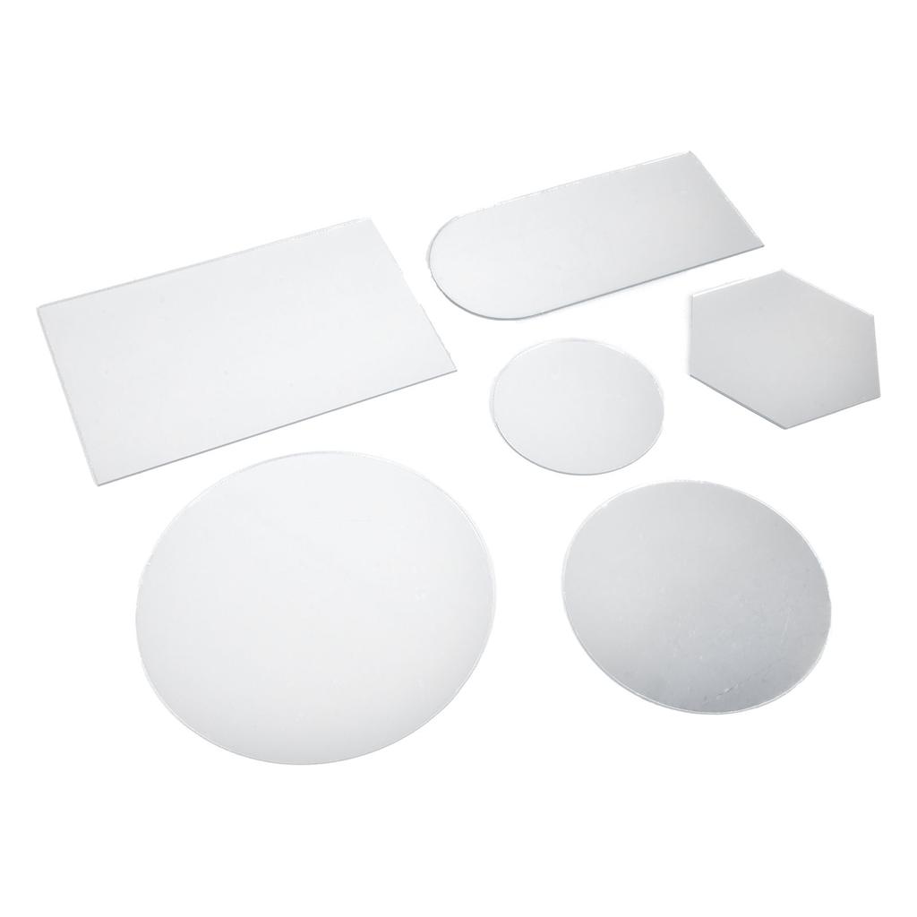 6Pcs Special Shape Mirror Wall Sticker Acrylic Decorative Background Wall Sticker for Home Office