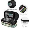 Pen Case Classic Design Durable 300D Polyester Zipper Closure with Main Compartment Mesh Pocket and Pen Slots for Daily School Use