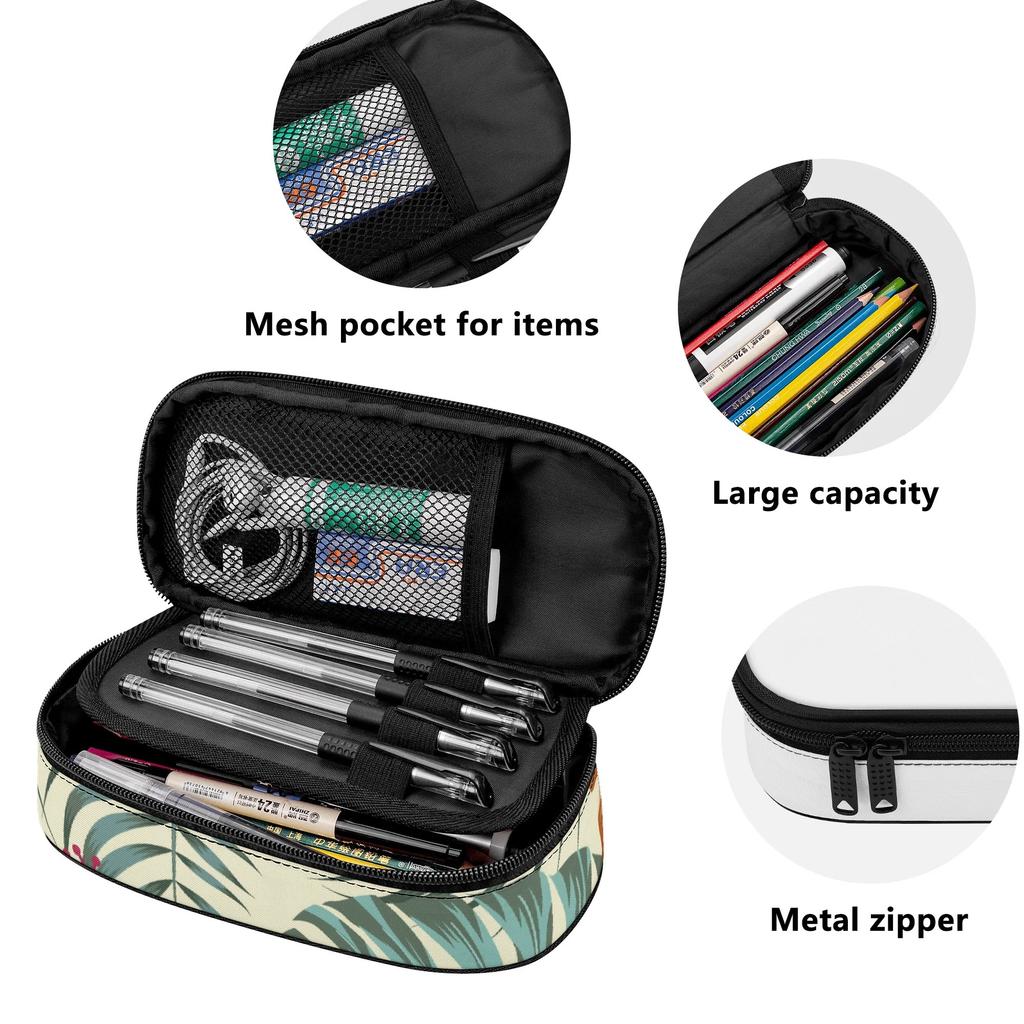 Pen Case Classic Design Durable 300D Polyester Zipper Closure with Main Compartment Mesh Pocket and Pen Slots for Daily School Use