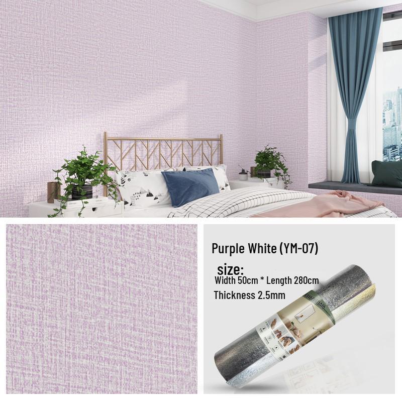 3D Self-Adhesive Linen Wallpaper: Thickened, Moisture-Proof, Light-Blocking, Thermal Insulation, Fire Retardant Aluminum Foil.