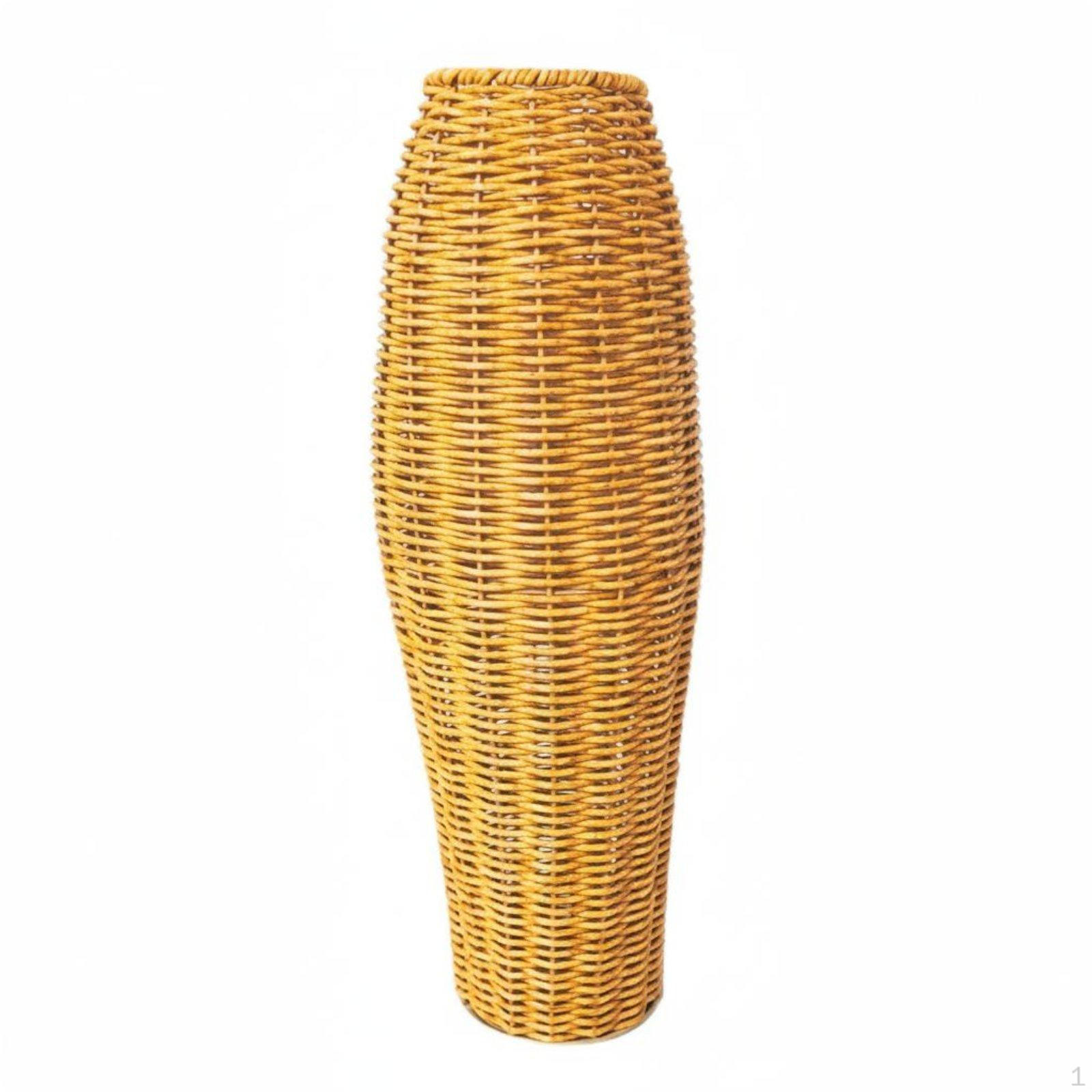 Imitation Rattan Vase Minimalist Design Floor Look Home Decoration for Living Room, Entryway, Rattan Floor C