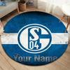 FC Schalke 04 Custom Name Round Area Rug,Carpet Rug for Living Room Bedroom Sofa Playroom Decor,Non-slip Floor Mat