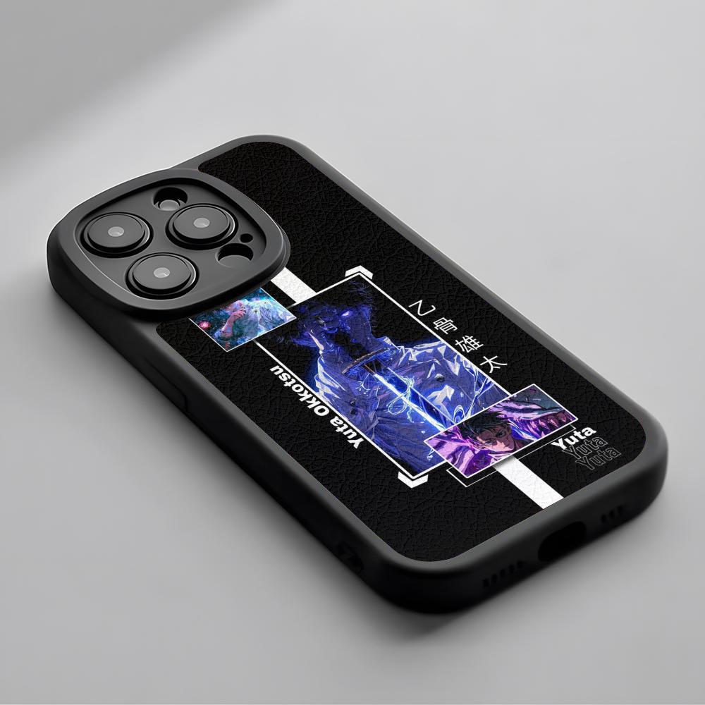 Okkotsu yuta cool anime man poster Phone Case For iPhone 16 15 14 13 12 11 Plus Pro Max Lambskin Silicone Cover black