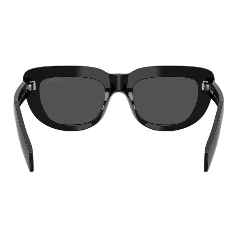 Prada Solid Brand Logo Acetate Square Sunglasses Women's Black