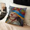 U-Ukraine-Flag Girl Pattern Pillow Gifts Home Office Furnishings Bedroom Sofa Car Cushion Cover Case 45x45cm