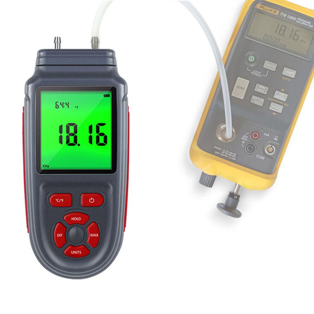 Handheld Manometer Digital Air Pressure Meter & Differential Pressure Gauge HVAC Gas Pressure Tester for Industrial