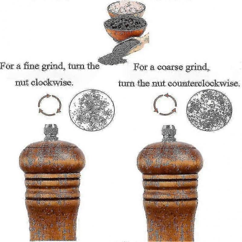 Grinder,wood Salt And Grinder Mills Sets,2 Pack,retro