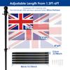 Kit de asta de bandera ajustable de 5/8,5 pies, soporte de pared de acero inoxidable, soporte para pancarta de jardín, para porche de casa, residencial