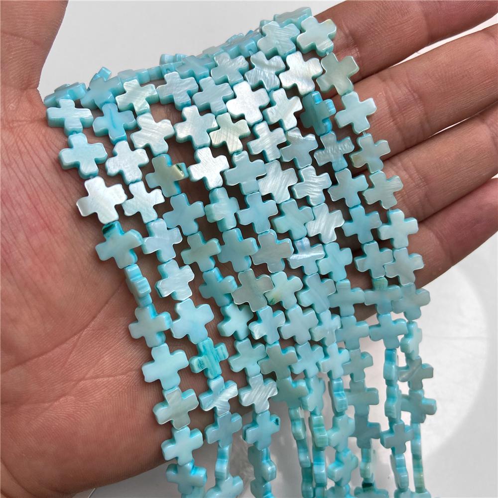 10MM Cross Shape Shell Flat Bead Charm Loose Spacer Beads For Jewelry Making Bracelet Handmade Earring Necklace Bracelet Diy