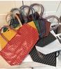 2025 Elegant Large Capacity Tote Bag with Y Letter Design - Dog Tooth Pattern