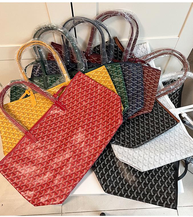 2025 Elegant Large Capacity Tote Bag with Y Letter Design - Dog Tooth Pattern