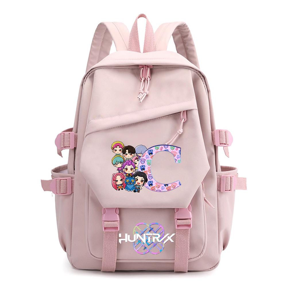 26 English Letter Kpop Demon Hunters Printed Backpack for Teenager Boy Gril Schoolbag Children Student Bookback Women Travel Bag Kid Gift Rucksak