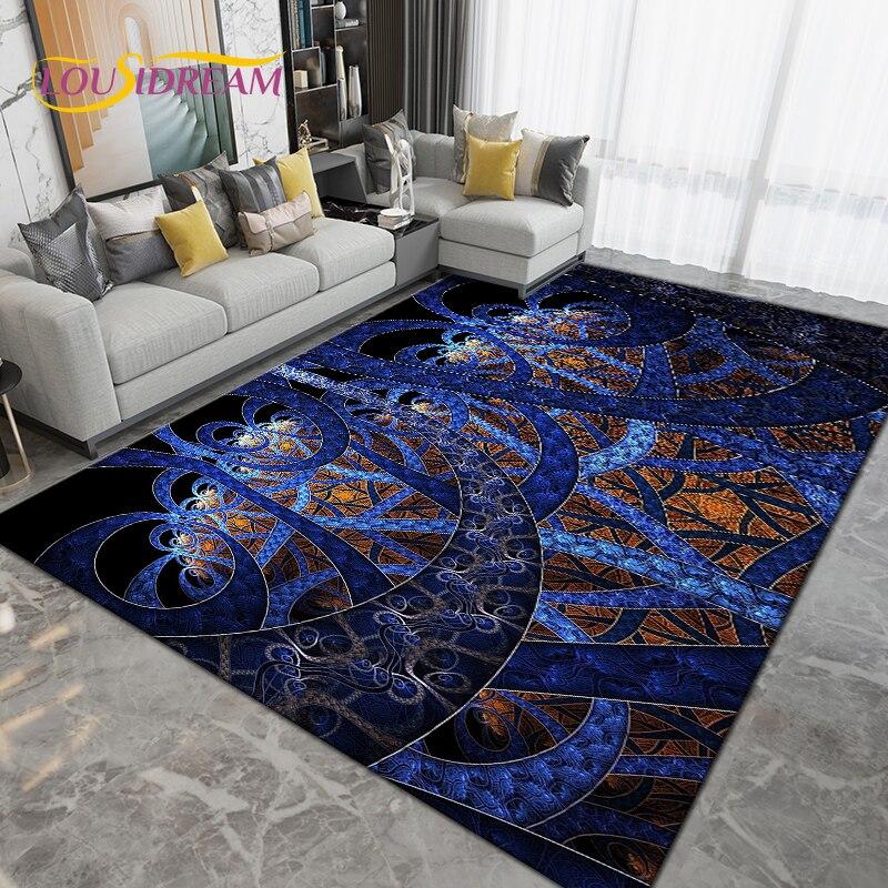 Alfombra grande con Mandala bohemio, alfombras para sala de estar, dormitorio, sofá, felpudo de entrada para cocina y baño, alfombrillas antideslizantes