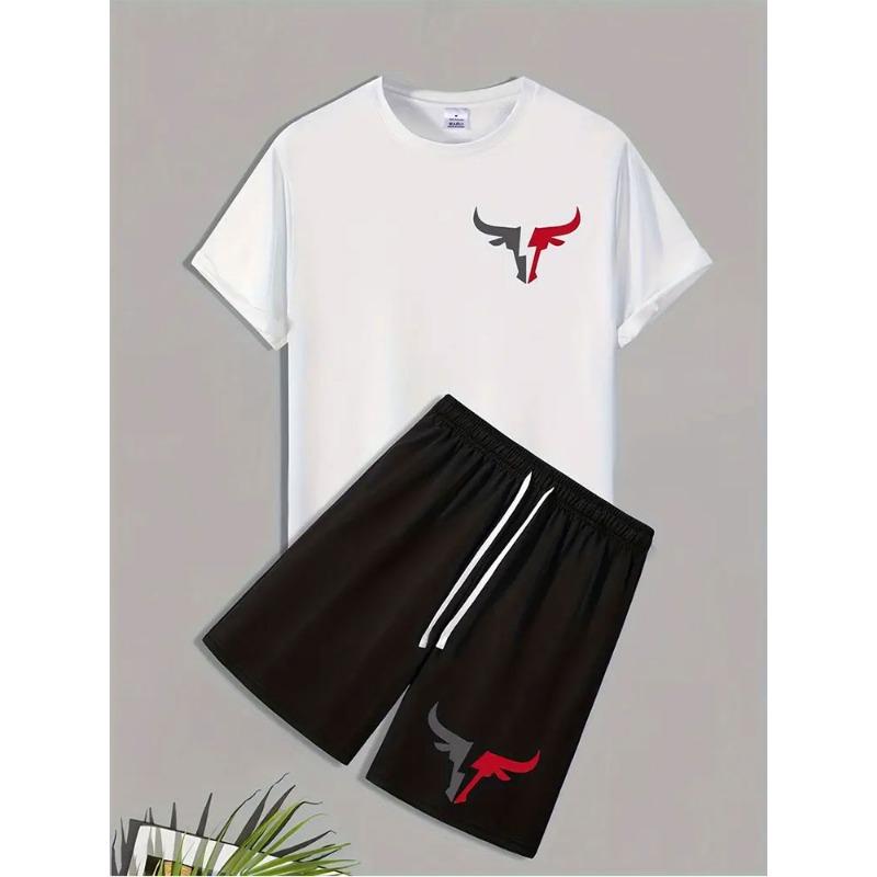 Everyday Casual Men's T-shirt Men's beach shorts Summer Men's short sleeve Shorts set street fashion men's short sleeve top