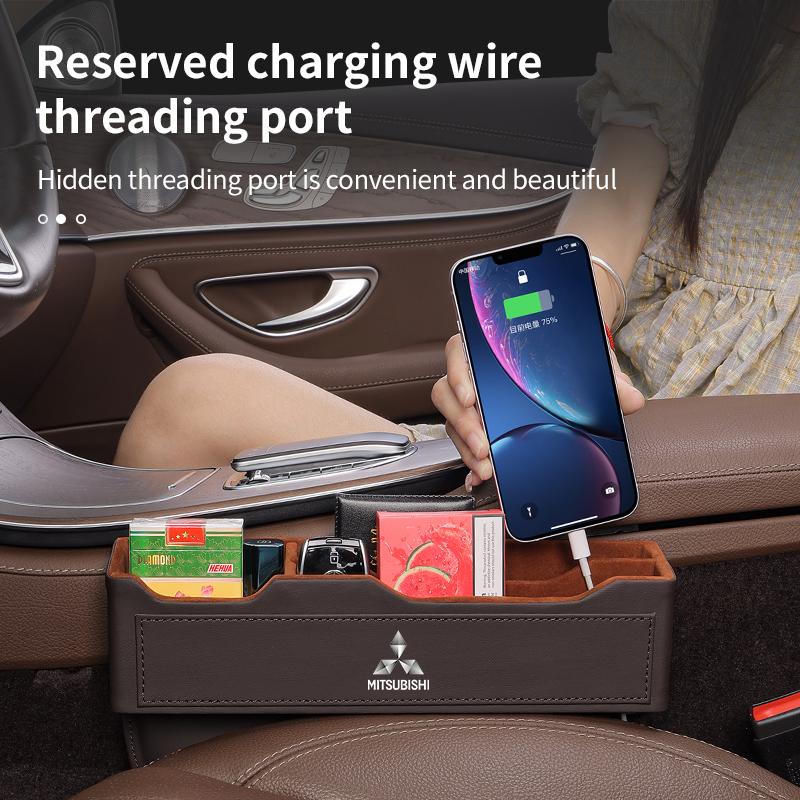 Car Seat Gap Organizer Seat Crevice Slot Storage Box For Mitsubishi Outlander Pajero Lancer Evolution X Ralliart Asx L200 Triton HZ8