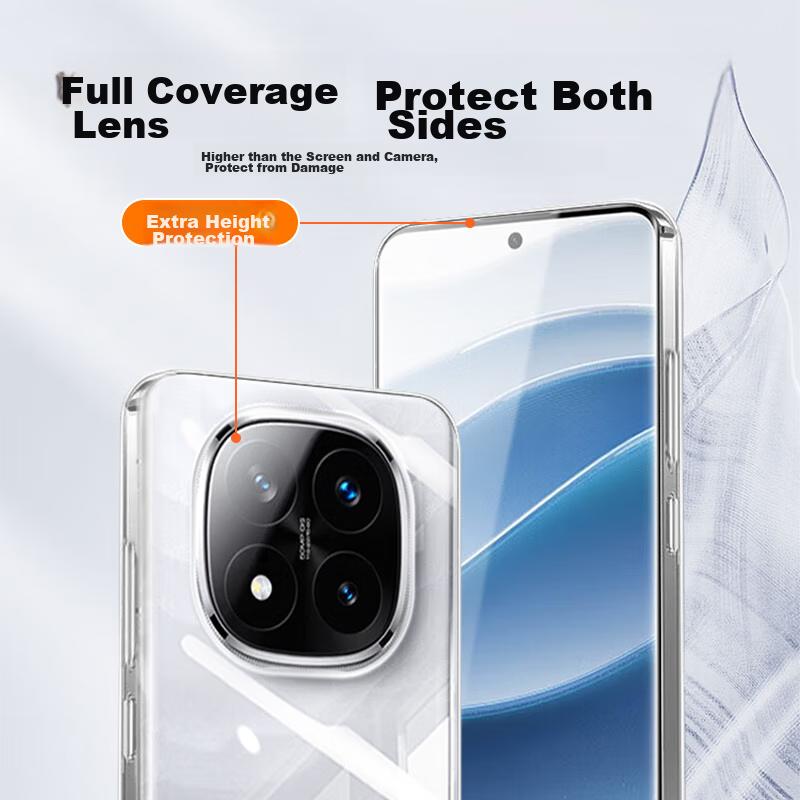 Xiaomi Redmi Note14 Pro+ Phone Case, for Redmi Note14 Pro+, Full Lens Protection, Simple Skin-Friendly Transparent Soft, Fingerprint-Resistant