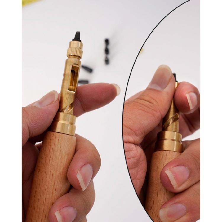 Läderhålslagare Praktisk Skruvhålslagare Pappershålslagare 6 Spetsar Storlekar 1.5mm-4mm Automatisk Hålslagare