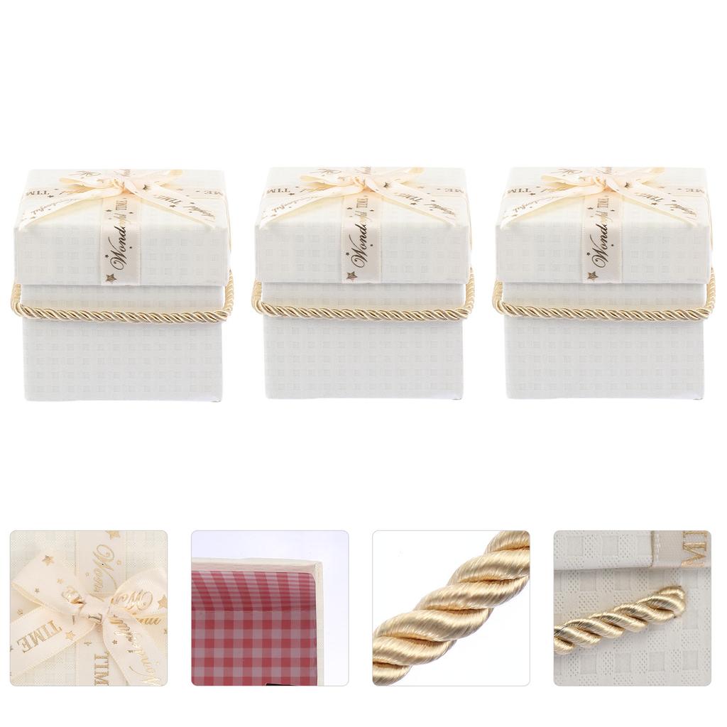 3 Stück Weihnachts-Süßigkeitenbehälter Klassisches Muster Geschenkverpackungsbox für Partygeschenke Feiertagsgeschenke Aufbewahrung Festival-Verpackungsbox