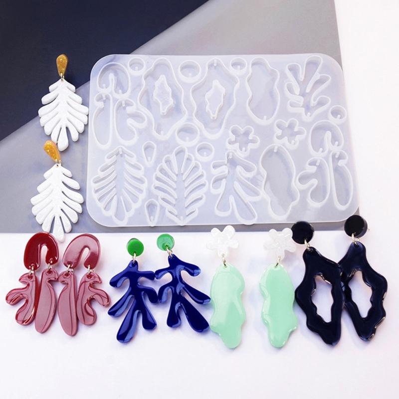 3D Irregular Silicone Molds Jewelry Casting Molds Epoxy Resin Pendant Mould for DIY Earrings, Jewelry, Keychain, Crafts