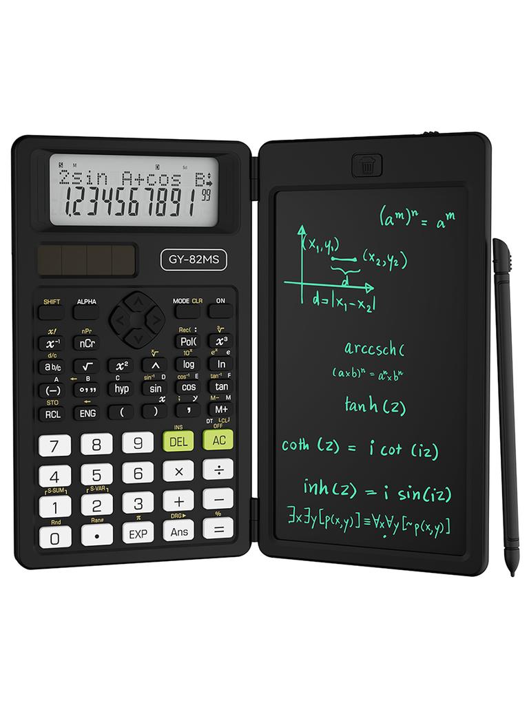 2-In-1 Foldable Scientific Calculator 6 Inch Writing Tablet 82MS 240 Function LCD Display For College Office Student Teacher