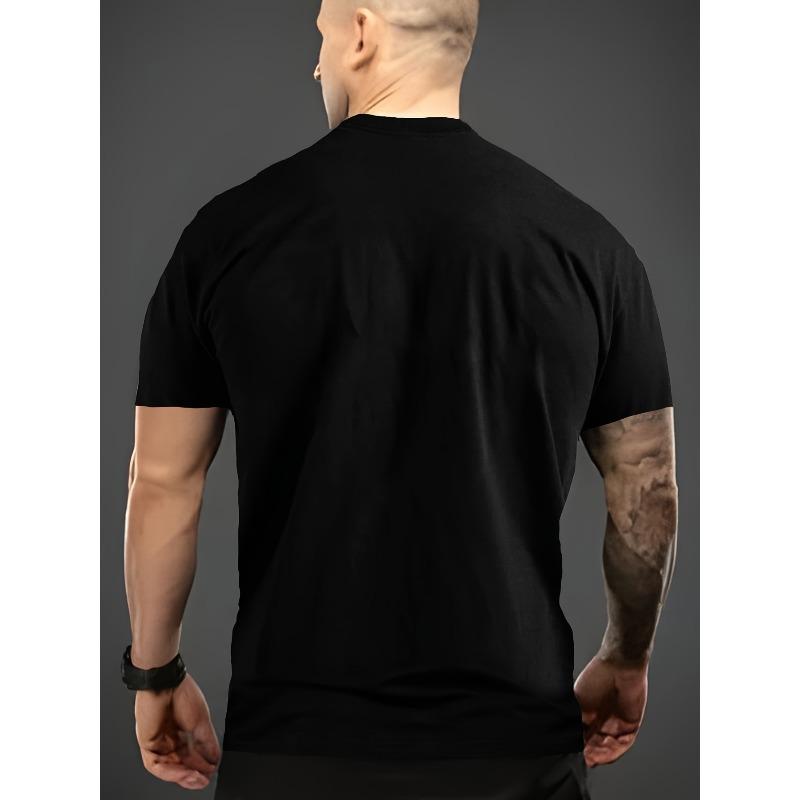 European Sizes Men'S Casual Sports 3D Printed Double Gun Faux Denim T-Shirt, Comfortable Summer Men'S Round Neck Short Sleeve Top.