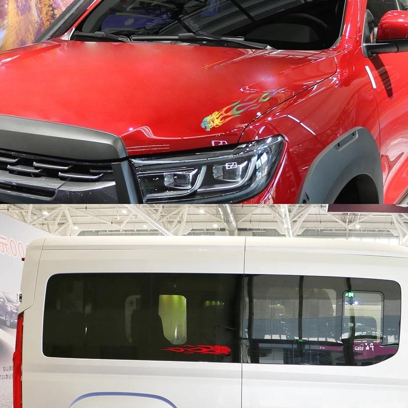 Car Whole Body Stickers Tiger Flame Graphics Vinyl Film Decor Decals Universal Auto External Tuning Accessories Various Sizes