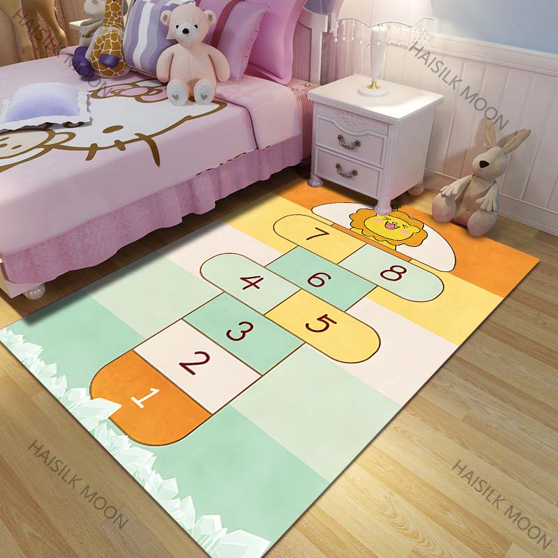 1 Stück Cartoon Hüpfspiel Spielteppich für Wohnzimmer Schlafzimmer Sofa Fußmatte Heimdekor Rutschfeste Bodenmatte Große Größe Luxusgeschenke