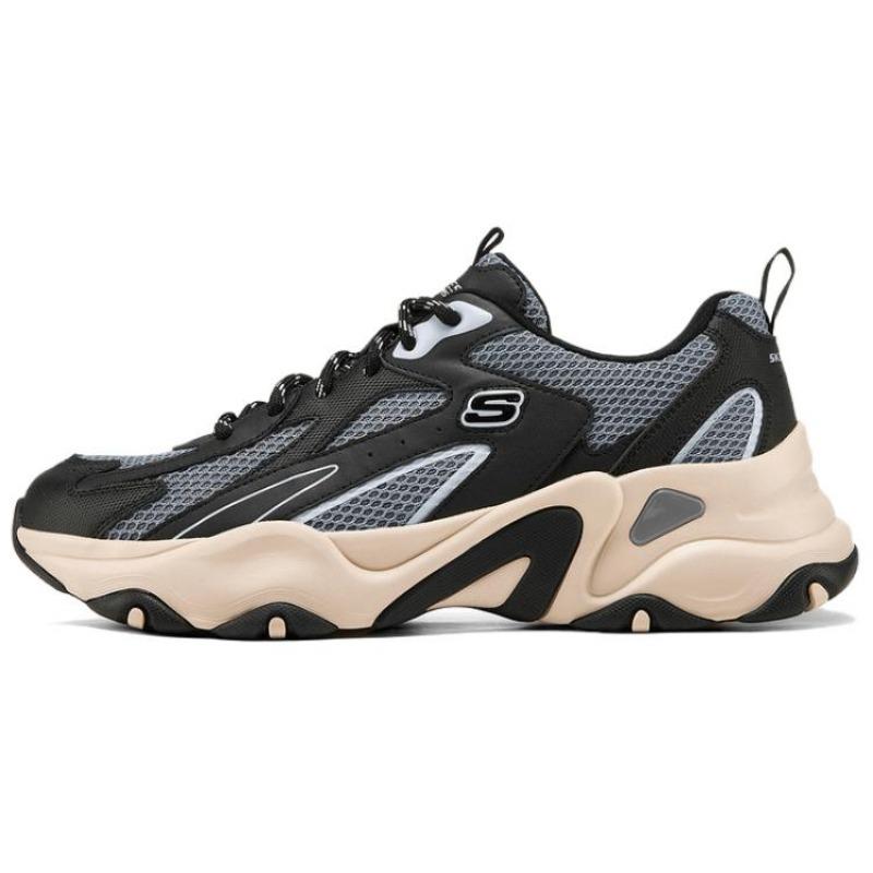 Skechers D LITES 5.0 Men Cushioned Support Light Elevate Low Top Dad Shoes Black Grey 232496-BKMT 41