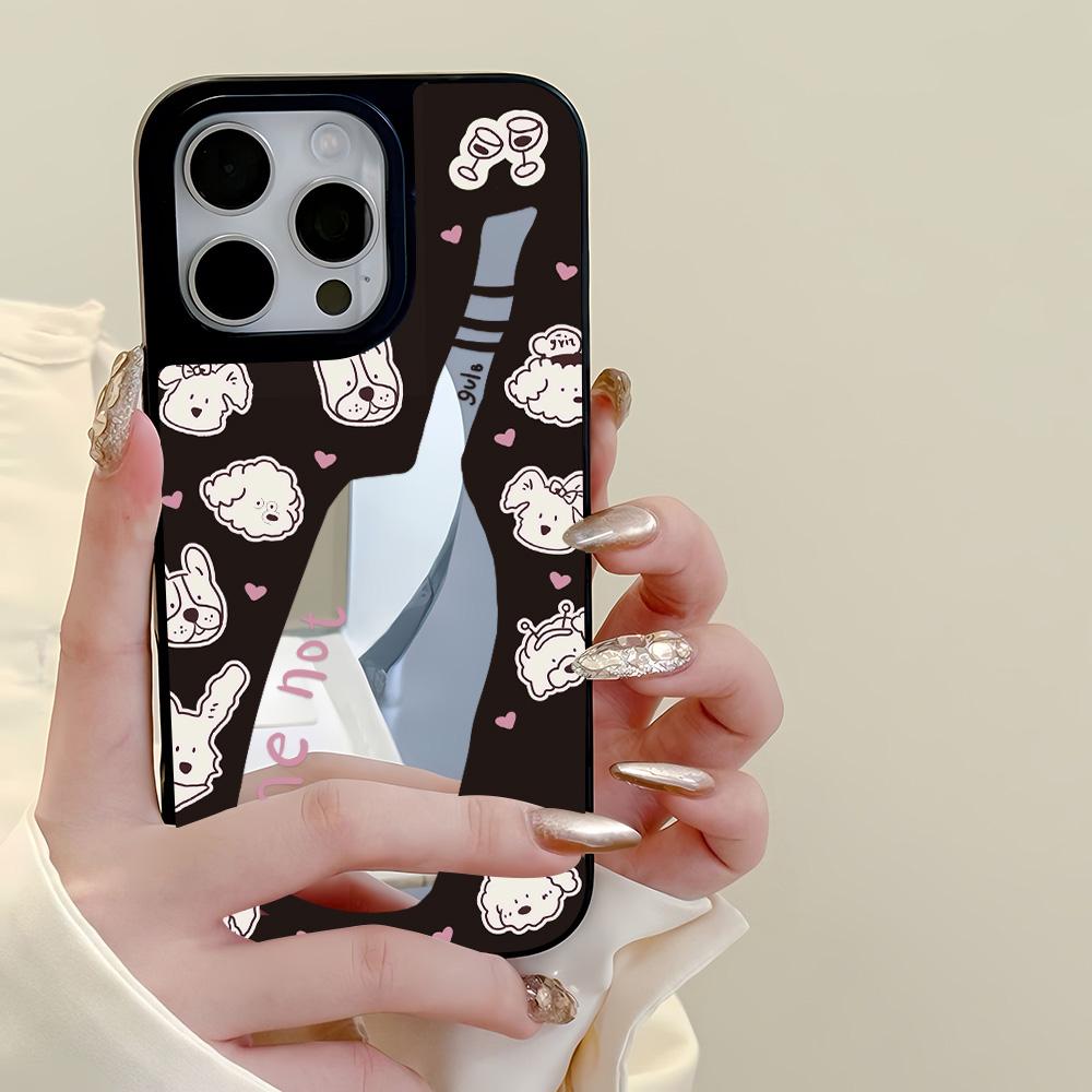 Mirror Phone Case for iPhone 15 11 13 14 for 15 16 Pro Max 12 13 16 Pro Cloud Flower and Animal Cute Style Phone Case