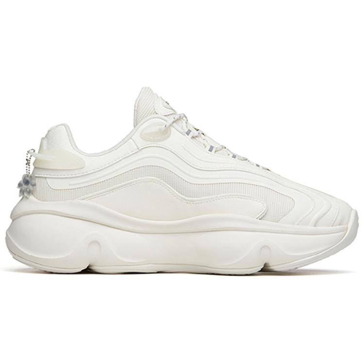 New ANTA Life Collection Chunky Sneakers Women's Low Top Ivory White/Silver 122148895R-1