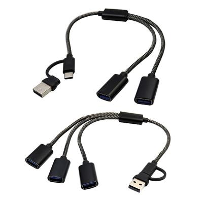 USB Typ C Port zu 2/3 USB2.0 Splitter Gleichzeitiges Laden und 480Mbps Datensynchronisation für Elektronik