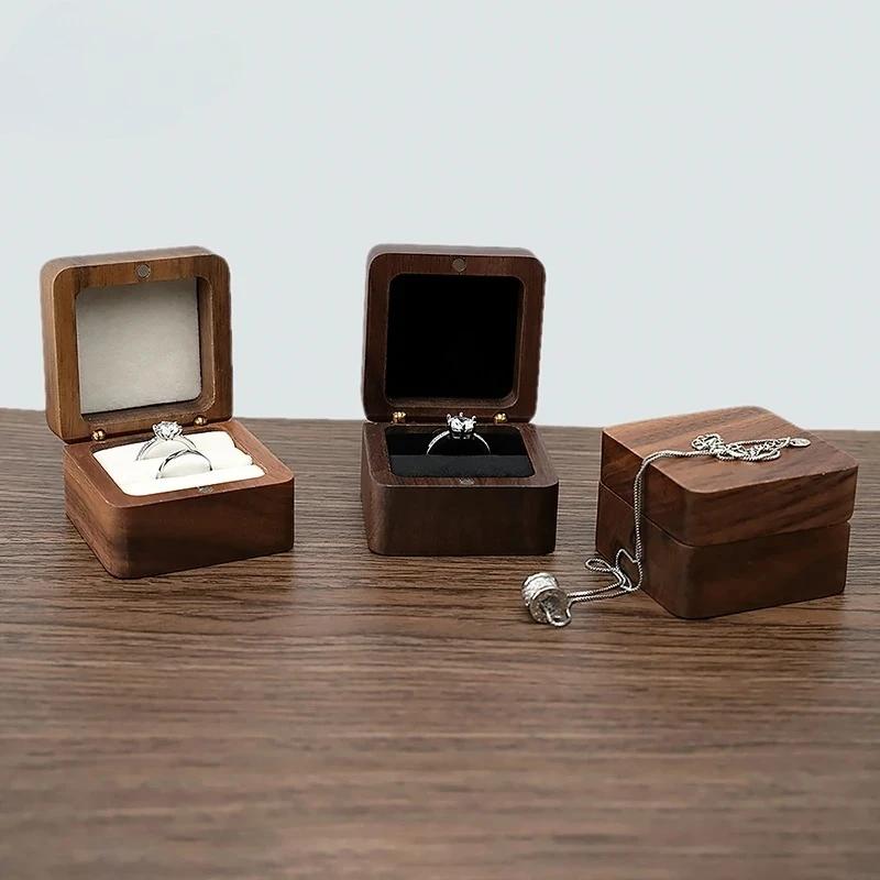Scatola Gioielli Lussuosa in Legno Scatola Anelli Nuziali Scatola per Anelli Orecchini Scatola Organizzatore Gioielli Scatola Confezione Regalo Gioielli Pacchetto Braccialetti