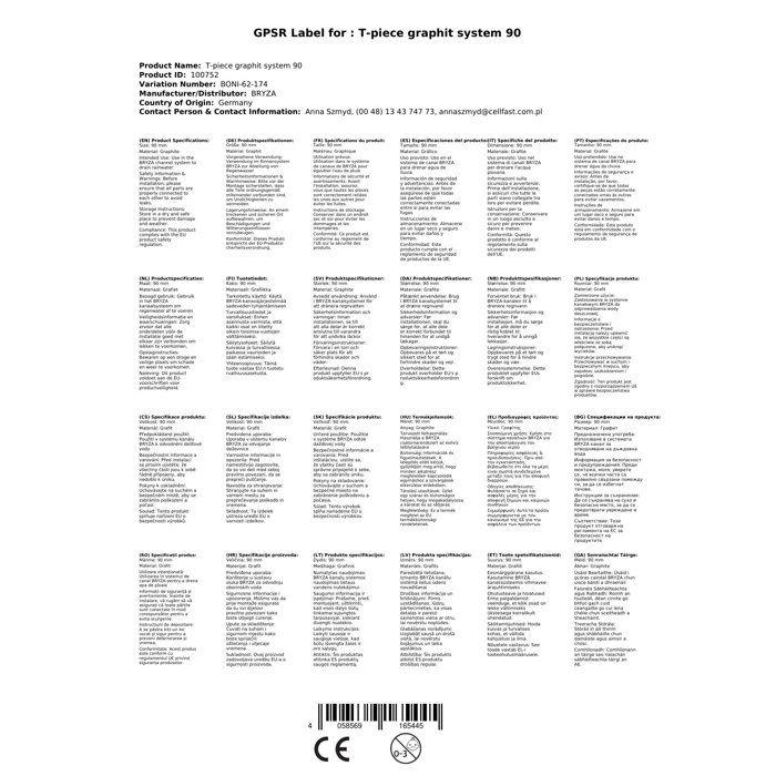 Té Gouttière Graphite Système 90 - Raccord Essentiel