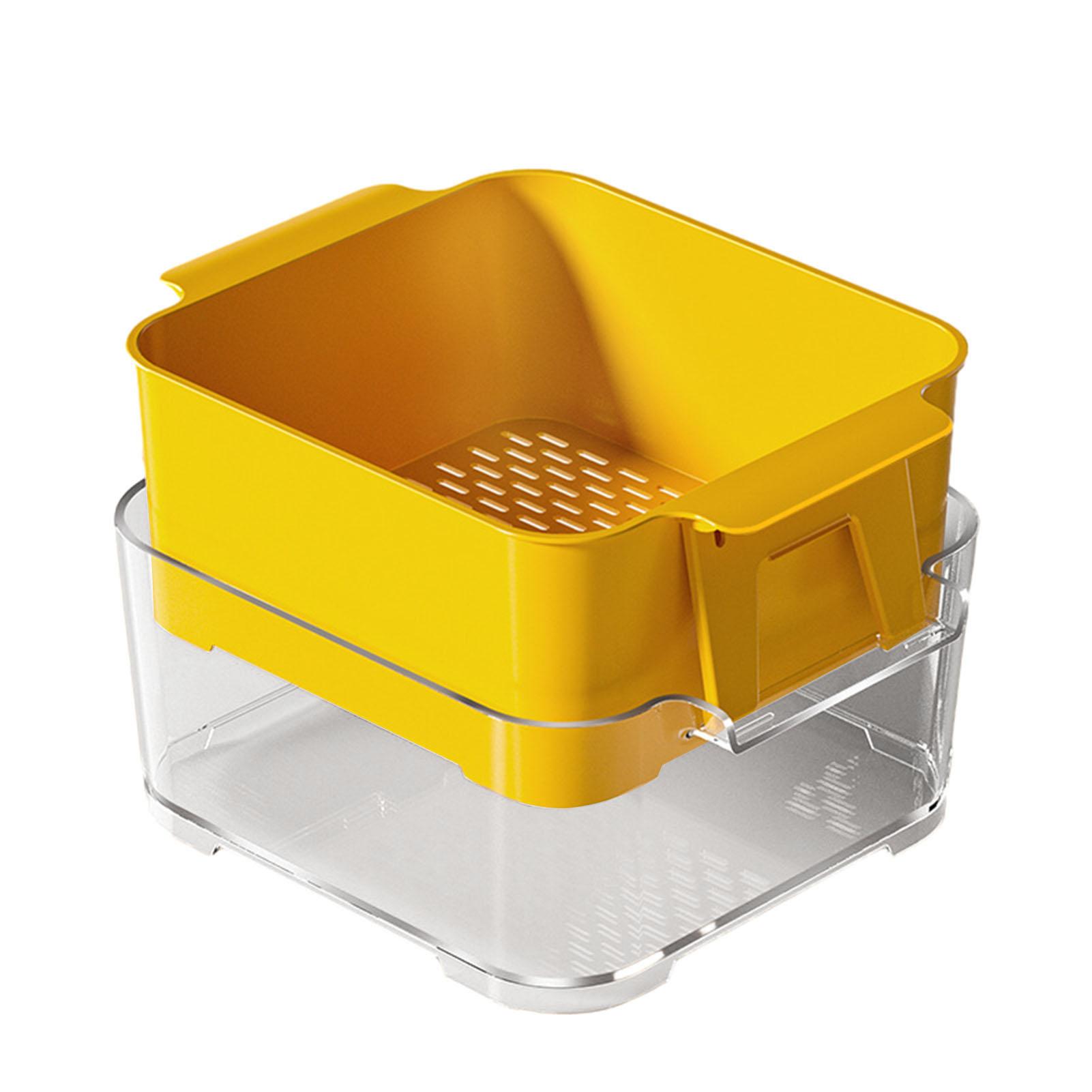 Faucet Vegtable Drain Basket Stackable Fruit Draining Basket For House жёлтый