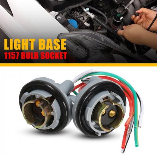 2X Pig 1157 LED Plug Stop Tail Turn Brake Light Bulb Socket Lamp Harness Wire