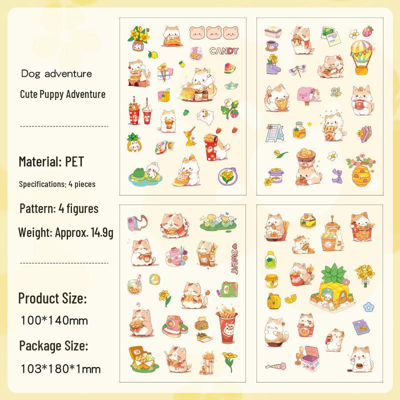 Yuezhen Gulu Cute Cartoon PET Die-Cut Journal Stickers for Kids